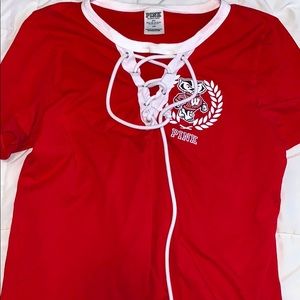 Pink Victoria secret tees short sleeve size L
